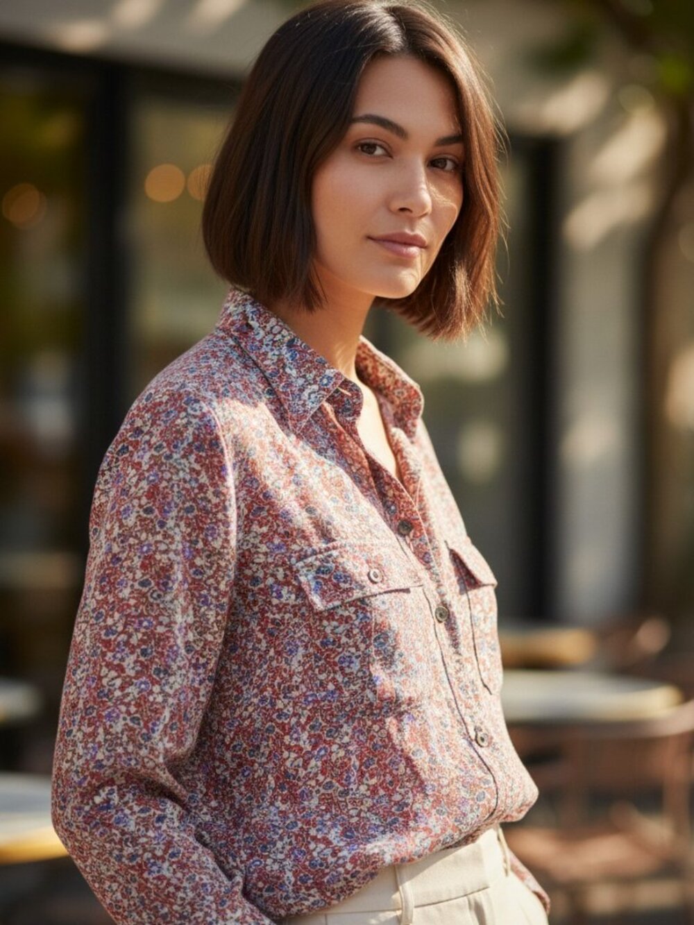 J.Crew Silk Floral Button-Down Shirt Women's Size 4